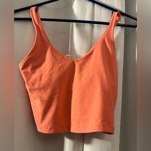Lululemon Athletica- Neon Orange Soda Sleeveless Crop Tank Top Size 6